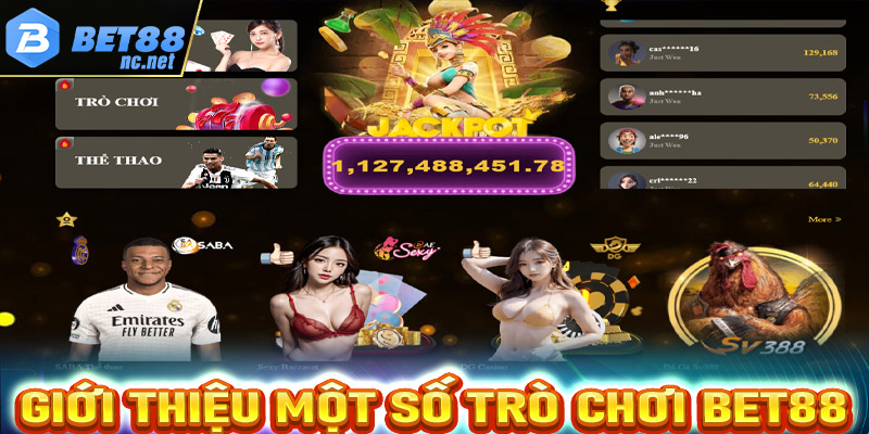 Giới thiệu một số sảnh game cá cược được ưa chuộng nhất tại Bet88 